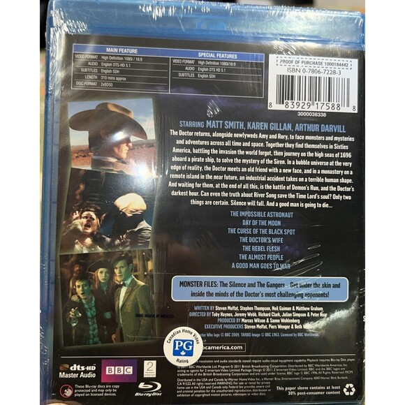 BBC DOCTOR WHO SERIES SIX PART ONE 2009 SCI/FI BLU RAY MATT SMITH NEW SEALED - Picture 2 of 2